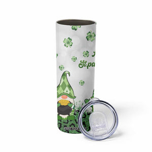 Personalized Lucky Green Gnomies Skinny Tumbler Irish Gnomes Happy St Patrick's Day Leopard TB02 Print Your Wear