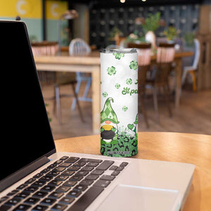 Personalized Lucky Green Gnomies Skinny Tumbler Irish Gnomes Happy St Patrick's Day Leopard TB02 Print Your Wear