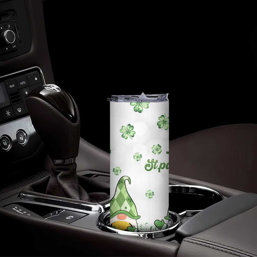 Personalized Lucky Green Gnomies Skinny Tumbler Irish Gnomes Happy St Patrick's Day Leopard TB02 Print Your Wear