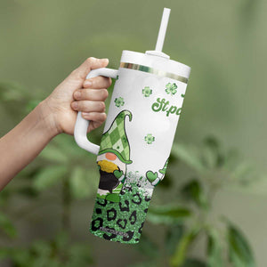 Personalized Lucky Green Gnomies Tumbler With Handle Irish Gnomes Happy St Patrick's Day Leopard TB02 Print Your Wear