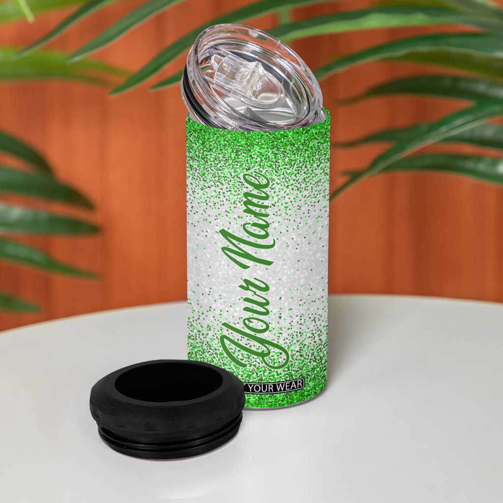 Personalized Green Shamrock 4 in 1 Can Cooler Tumbler Custom Name Lucky Irish Peace Love St Patrick's Day TB02 Print Your Wear
