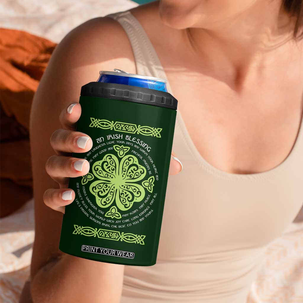 Irish Pride Celtic Shamrock 4 in 1 Can Cooler Tumbler An Irish Blessing Lucky Wishes TB02 Print Your Wear