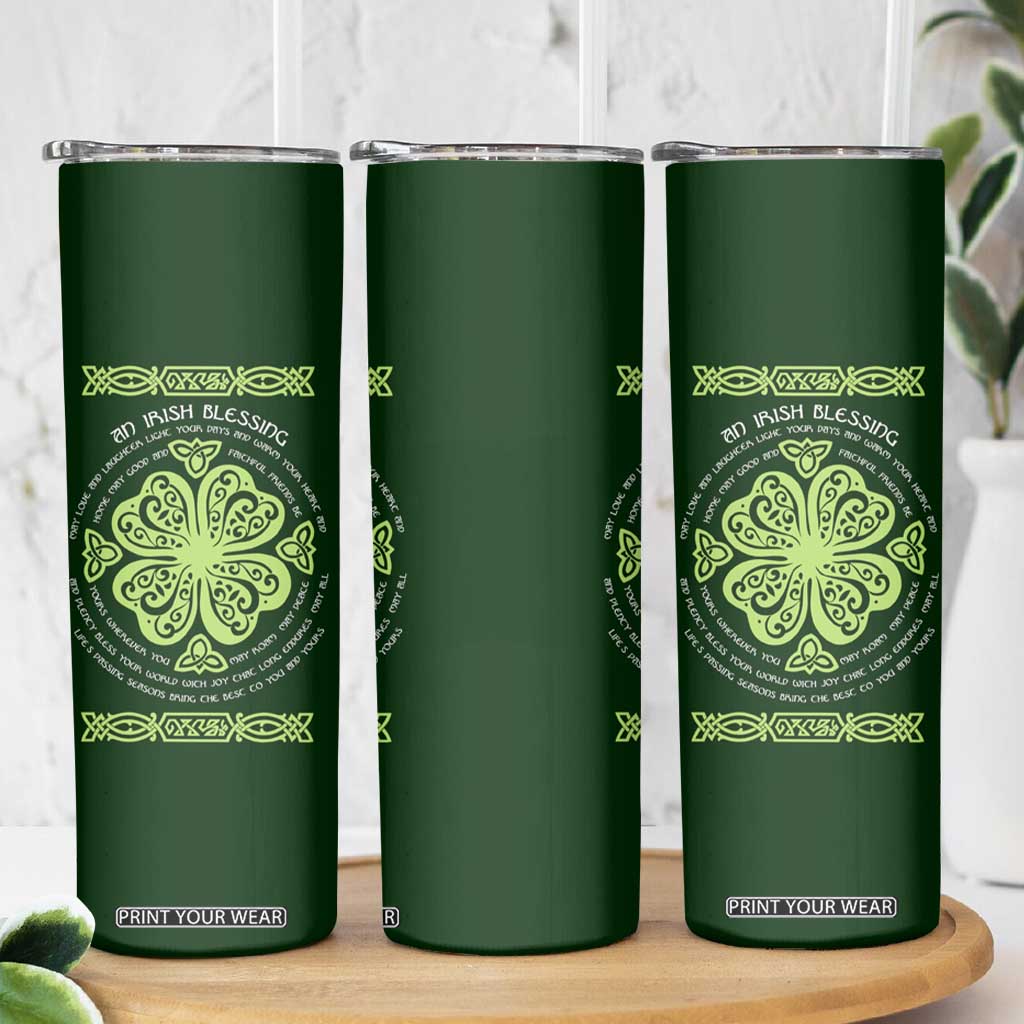 Irish Pride Celtic Shamrock Skinny Tumbler An Irish Blessing Lucky Wishes TB02 Print Your Wear