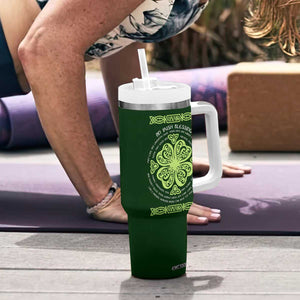 Irish Pride Celtic Shamrock Tumbler With Handle An Irish Blessing Lucky Wishes TB02 Print Your Wear