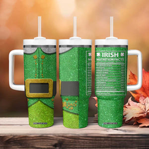 Funny Irish Nutrition Facts Tumbler With Handle Green Leprechaun Costume St Patrick's Day TB02 Print Your Wear