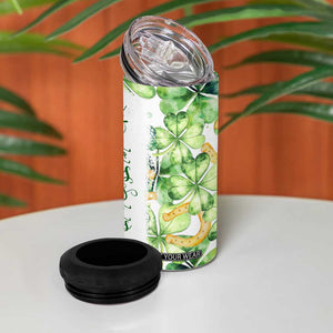 Green Lucky Shamrock Wishes 4 in 1 Can Cooler Tumbler May Your Troubles Be Less And Your Blessings Be More Irish Things TB02 Print Your Wear