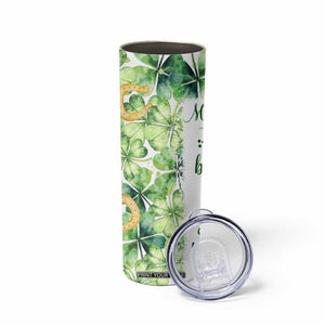 Green Lucky Shamrock Wishes Skinny Tumbler May Your Troubles Be Less And Your Blessings Be More Irish Things TB02 Print Your Wear