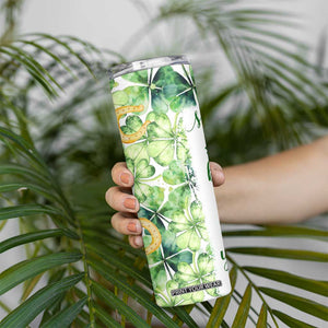 Green Lucky Shamrock Wishes Skinny Tumbler May Your Troubles Be Less And Your Blessings Be More Irish Things TB02 Print Your Wear