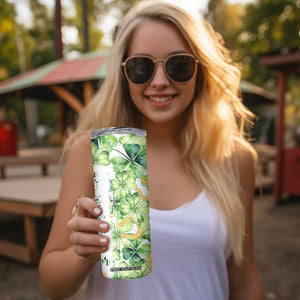 Green Lucky Shamrock Wishes Skinny Tumbler May Your Troubles Be Less And Your Blessings Be More Irish Things TB02 Print Your Wear