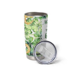 Green Lucky Shamrock Wishes Tumbler Cup May Your Troubles Be Less And Your Blessings Be More Irish Things TB02 Print Your Wear