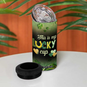 This Is My Lucky Cup 4 in 1 Can Cooler Tumbler Cute Irish Gnomes Buffalo Palid Funny St Patricks Day TB02 Print Your Wear