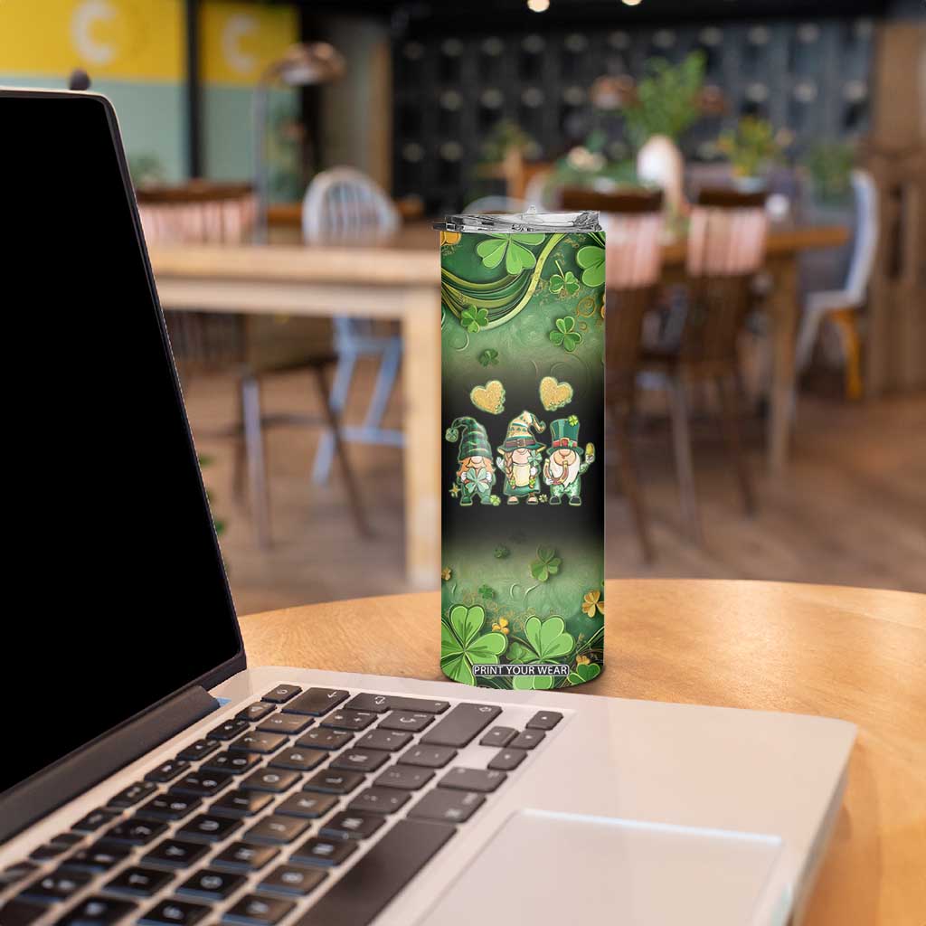 This Is My Lucky Cup Skinny Tumbler Cute Irish Gnomes Buffalo Palid Funny St Patricks Day TB02 Print Your Wear