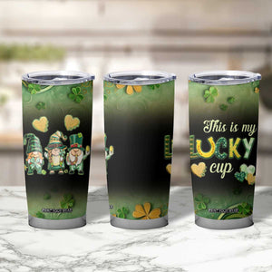 This Is My Lucky Cup Tumbler Cup Cute Irish Gnomes Buffalo Palid Funny St Patricks Day TB02 Print Your Wear