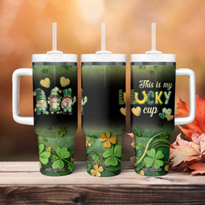 This Is My Lucky Cup Tumbler With Handle Cute Irish Gnomes Buffalo Palid Funny St Patricks Day TB02 Print Your Wear