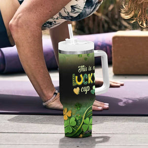 This Is My Lucky Cup Tumbler With Handle Cute Irish Gnomes Buffalo Palid Funny St Patricks Day TB02 Print Your Wear