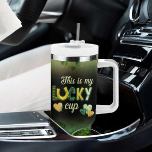 This Is My Lucky Cup Tumbler With Handle Cute Irish Gnomes Buffalo Palid Funny St Patricks Day TB02 Print Your Wear
