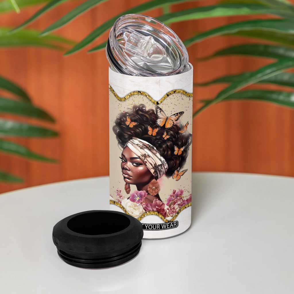 Black Girl Affirmations 4 in 1 Can Cooler Tumbler God Says You Are Bible Verse Christian African American TB02 Print Your Wear