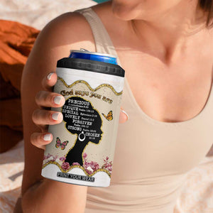 Black Girl Affirmations 4 in 1 Can Cooler Tumbler God Says You Are Bible Verse Christian African American TB02 Print Your Wear