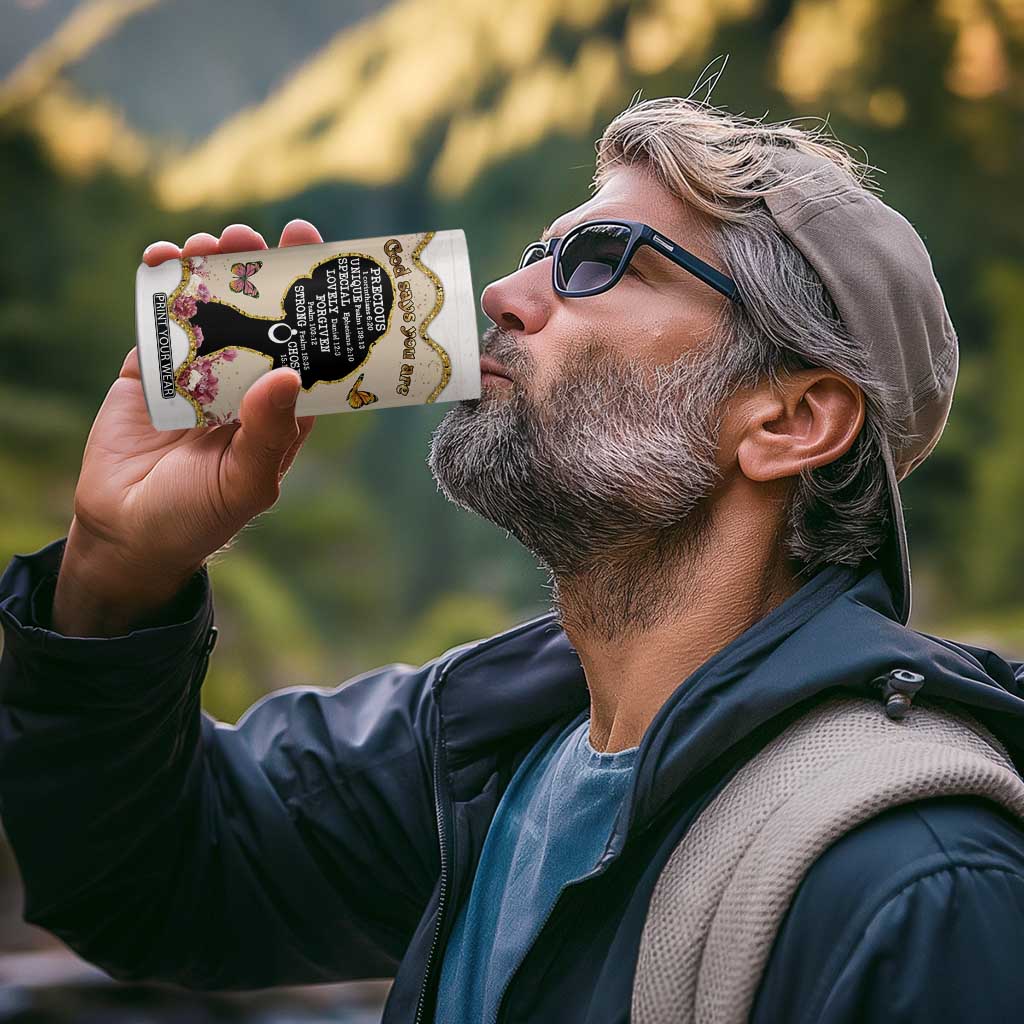 Black Girl Affirmations 4 in 1 Can Cooler Tumbler God Says You Are Bible Verse Christian African American TB02 Print Your Wear