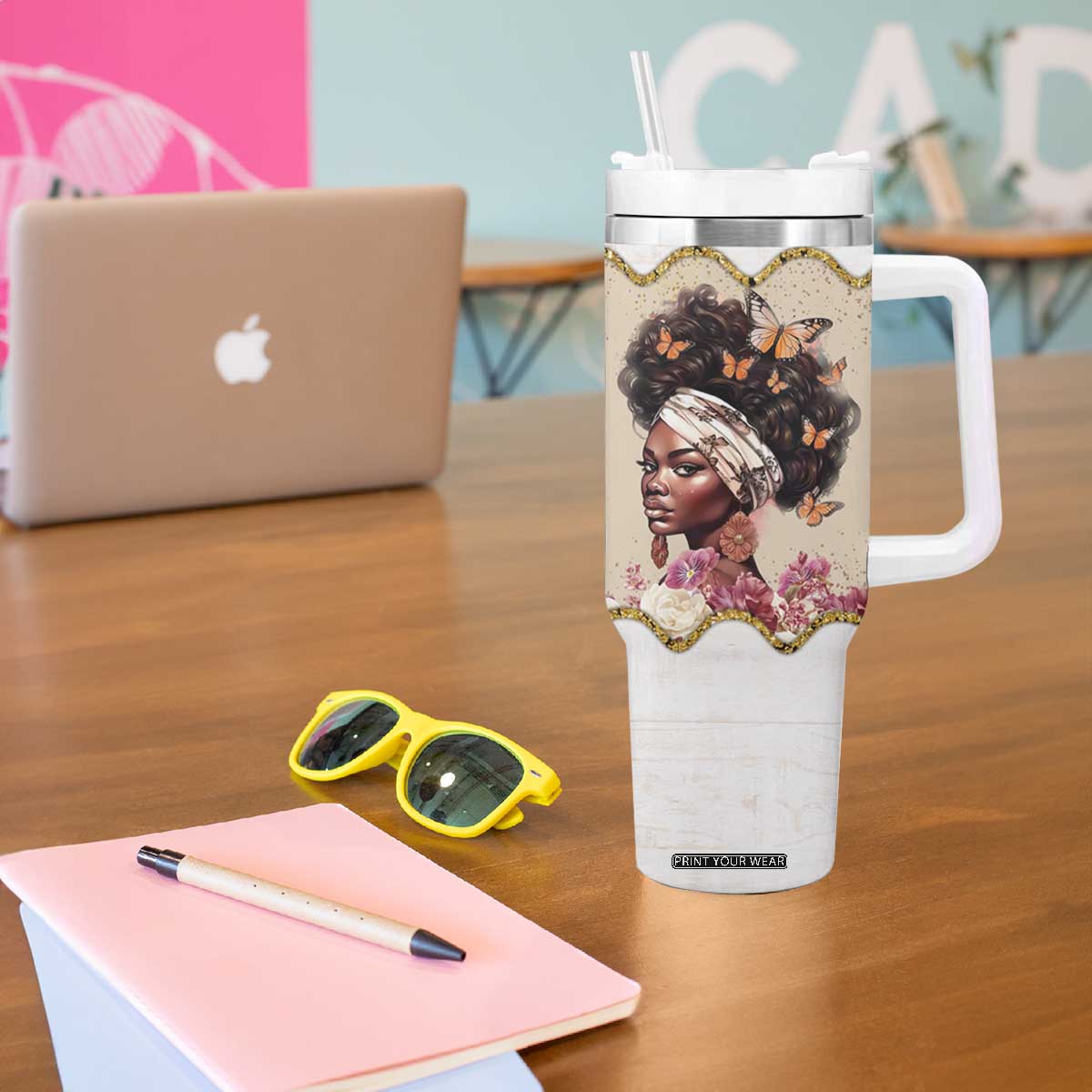 Black Girl Affirmations Tumbler With Handle God Says You Are Bible Verse Christian African American TB02 Print Your Wear
