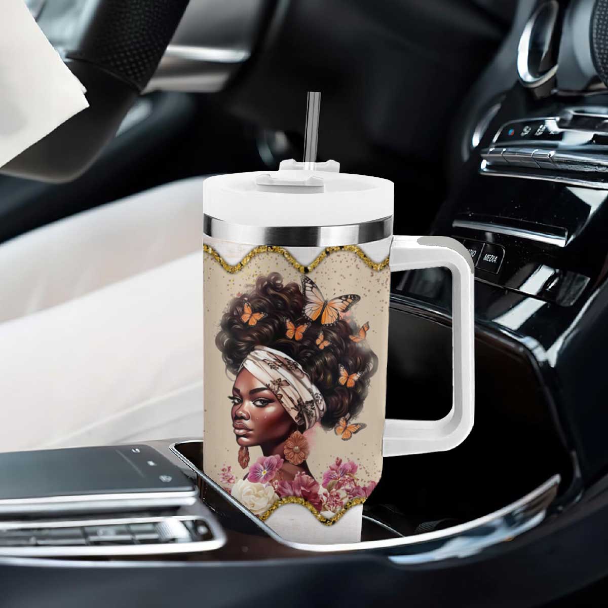 Black Girl Affirmations Tumbler With Handle God Says You Are Bible Verse Christian African American TB02 Print Your Wear