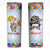 Personalized Autism Mom Skinny Tumbler Strong and Proud Puzzle Pieces Messy Bun TB02 Light Blue Print Your Wear