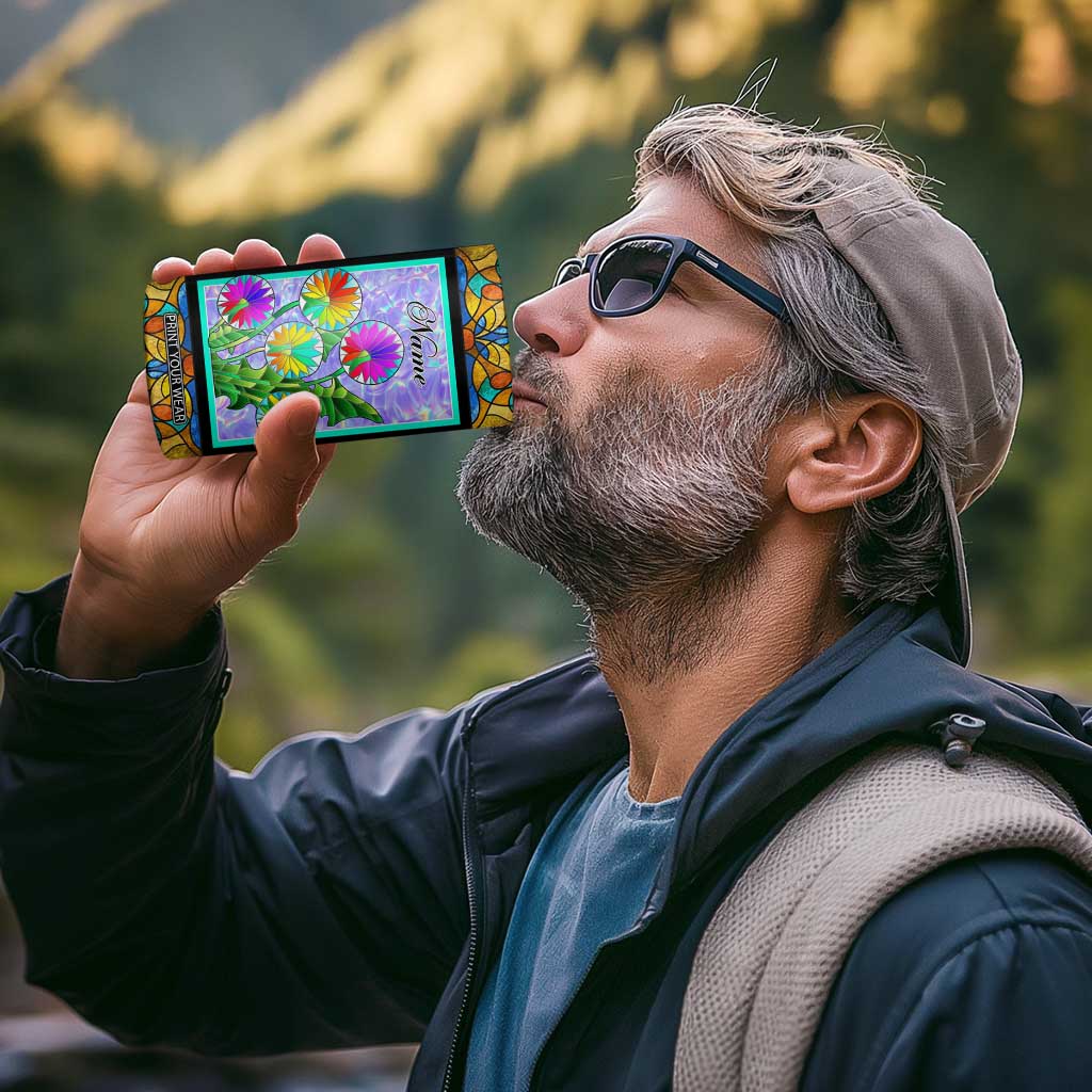 Personalized Christian Faith Stained Glass Printing 4 in 1 Can Cooler Tumbler Custom Name Be Still And Know That I Am God Dandelion Taraxacum Flower TB02 Print Your Wear