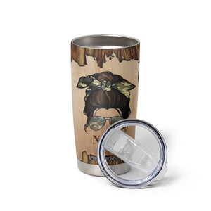 Personalized Deer Hunting Girl Tumbler Cup Custom Name I'd Rather Be Hunting Camouflage Messy Bun TB02 Print Your Wear