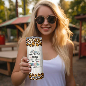 Personalized Funny Nurse Life Skinny Tumbler Custom Name Badass Life Saver Appreciation Leopard Rainbow TB02 Print Your Wear