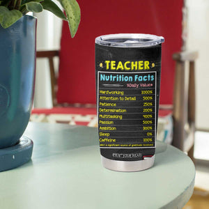 Personalized Funny Teacher Nutrition Facts Tumbler Cup Custom Name Gifts for Educators Student Tears Still Warm TB02 Print Your Wear