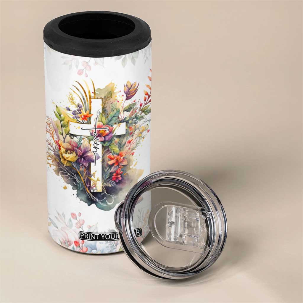 Christian Faith Floral 4 in 1 Can Cooler Tumbler Bible Verse It Makes Them Possible Inspirational Religious Gifts TB02 Print Your Wear
