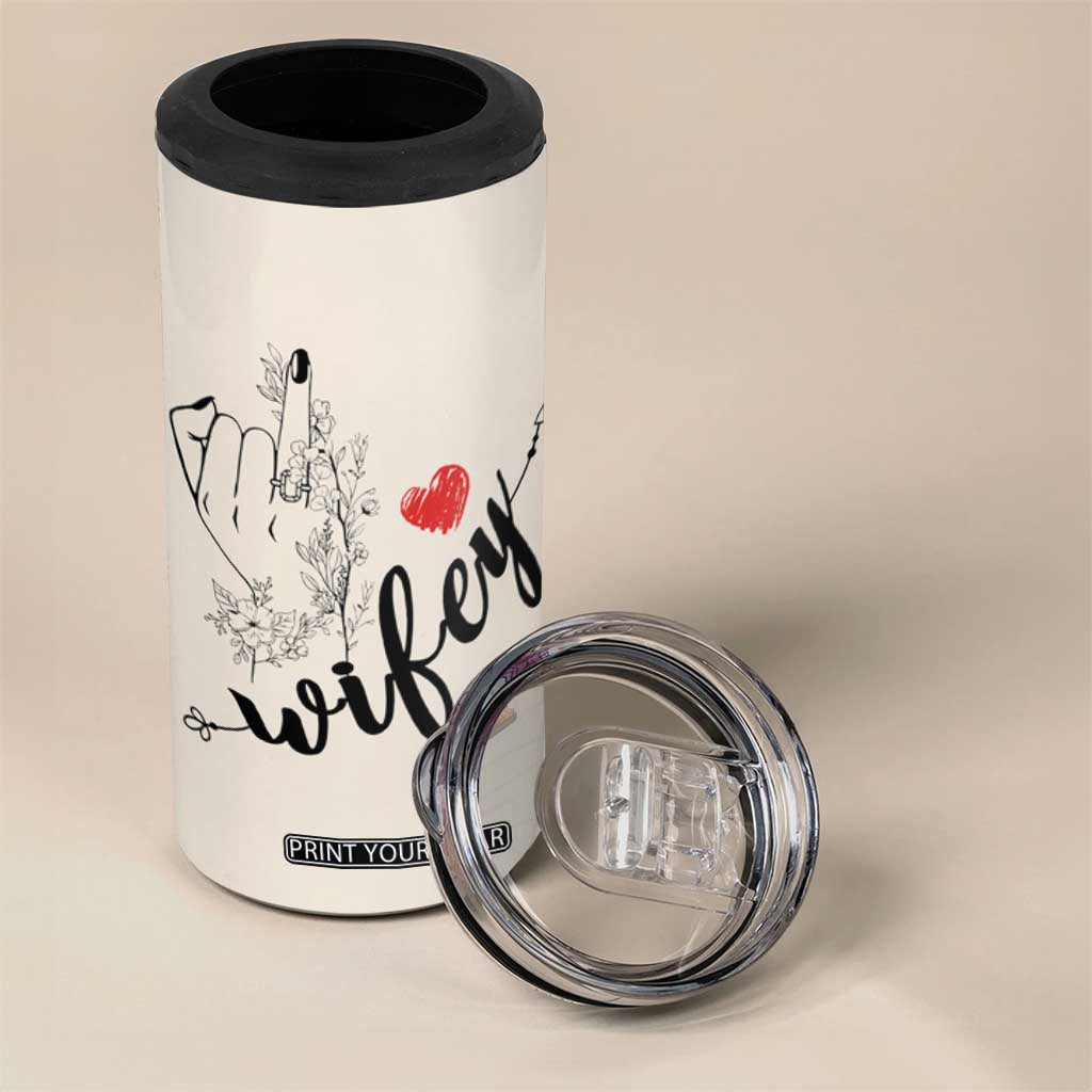 Funny Wifey 4 in 1 Can Cooler Tumbler Wife Nutrtion Facts Spouse Gift TB02 Print Your Wear