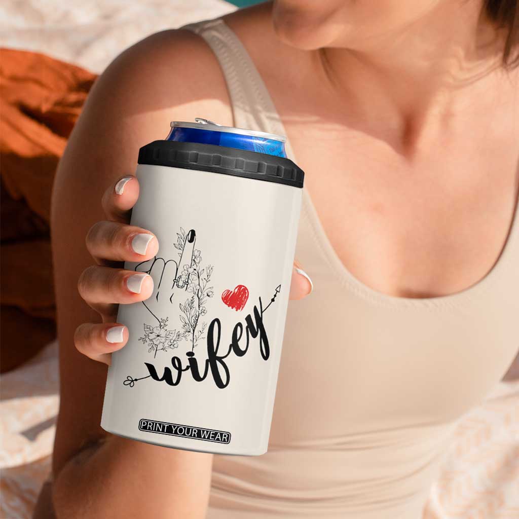 Funny Wifey 4 in 1 Can Cooler Tumbler Wife Nutrtion Facts Spouse Gift TB02 Print Your Wear