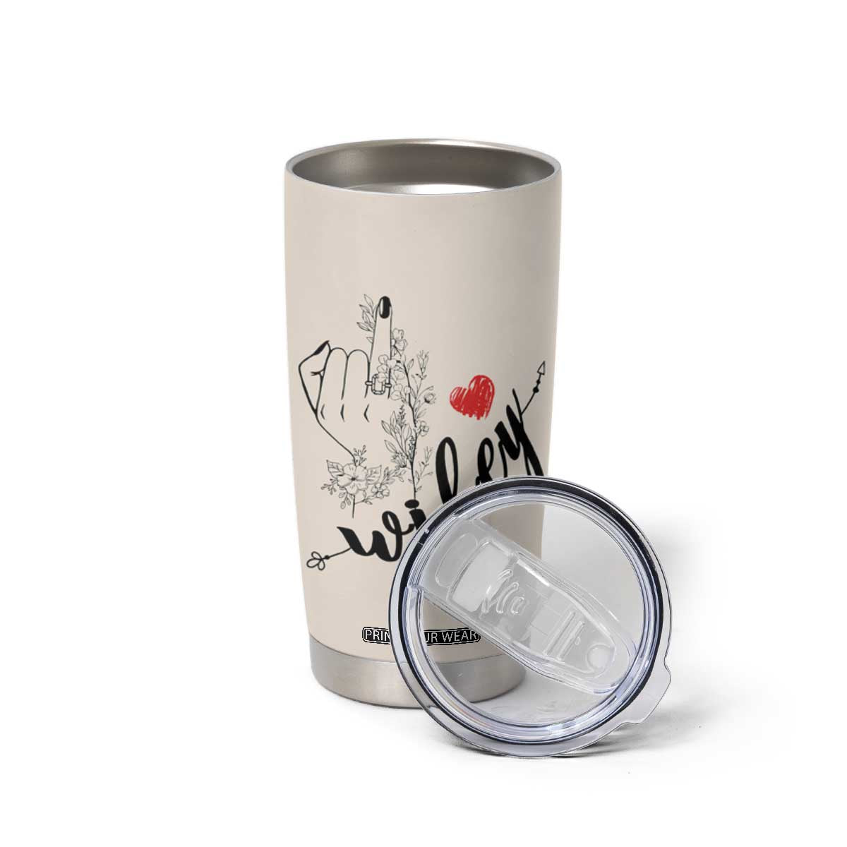 Funny Wifey Tumbler Cup Wife Nutrtion Facts Spouse Gift TB02 Print Your Wear
