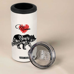 Mama Bear 4 in 1 Can Cooler Tumbler #1 Mom Nutrition Facts Floral Bear Mother’s Day Gift - PrintYourWear Size: One Size: 16 oz Color: Beige