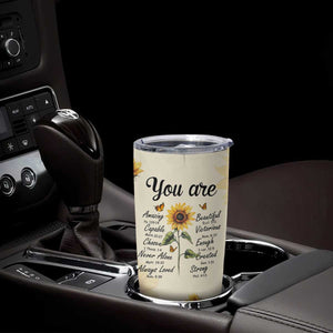 Inspirational Quotes Sunflower Tumbler Cup Christian Faith Religious Encouragement Bible Verse TB02 Print Your Wear