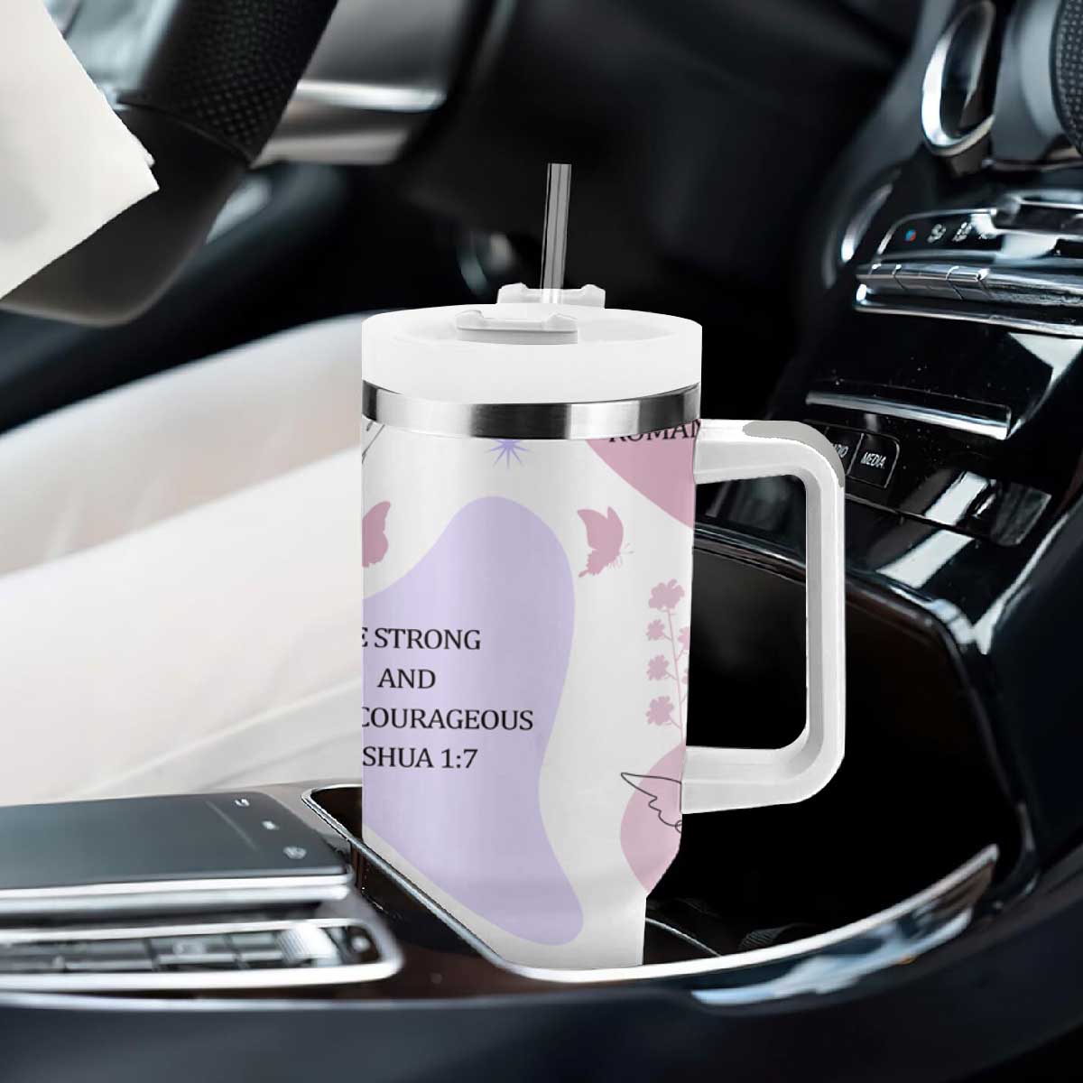 Aesthetic Floral Christian Tumbler With Handle I Am A Child Of God Religious Faith Inspirational Bible Verse TB02 Print Your Wear