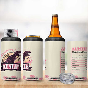 Best Aunt Ever Floral 4 in 1 Can Cooler Tumbler Funny Dinosaur Auntie Nutrition Facts Cute Rex Aunts Gift TB02 Print Your Wear