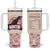 Best Aunt Ever Floral Tumbler With Handle Funny Dinosaur Auntie Nutrition Facts Cute Rex Aunts Gift TB02 One Size: 40 oz Beige Print Your Wear