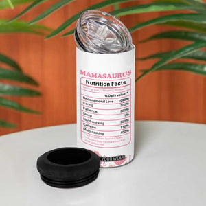 Don't Mess With Mamasaurus 4 in 1 Can Cooler Tumbler Funny Dinosaur Mom Nutrition Facts Cute Rex Floral Mama Mother's Day TB02 Print Your Wear