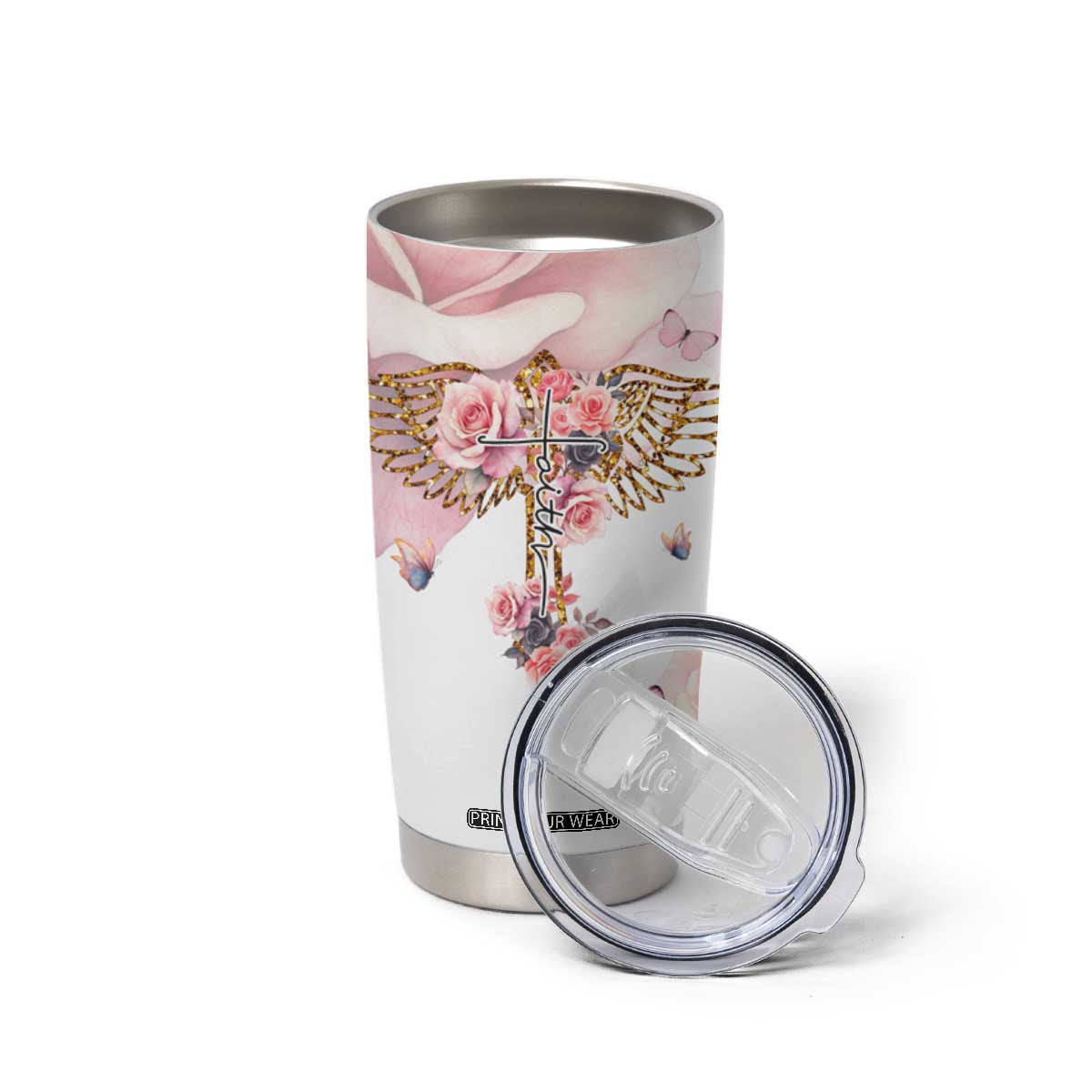Floral Christian Faith Tumbler Cup Inspirational Bible Verses Faith-based Religious Scripture TB02 Print Your Wear