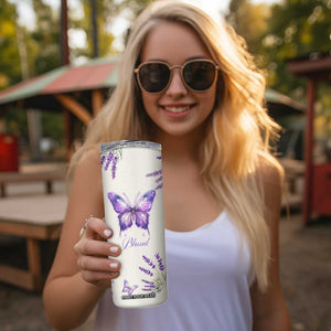 Inspirational Christian Faith Butterfly Skinny Tumbler Blessed Is The One Who Trusts In The Lord Bible Verses Religious Scripture TB02 Print Your Wear