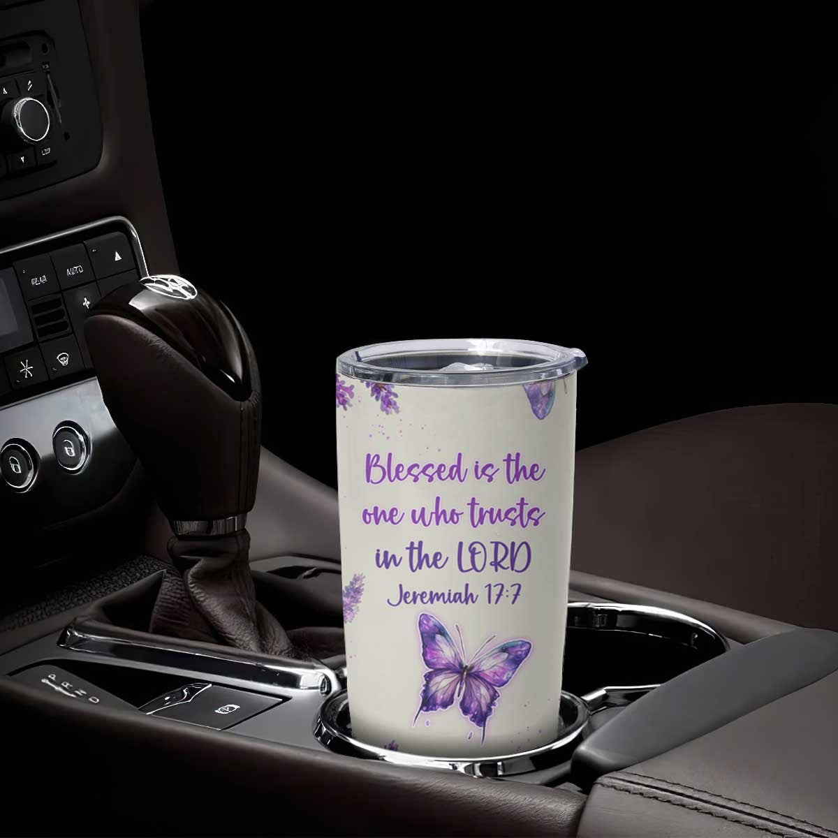 Inspirational Christian Faith Butterfly Tumbler Cup Blessed Is The One Who Trusts In The Lord Bible Verses Religious Scripture TB02 Print Your Wear