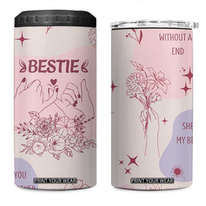 Bestie Friendship 4 in 1 Can Cooler Tumbler Cute Pink Aesthetic True Girls Friendship Quotes TB02 One Size: 16 oz Light Pink Print Your Wear