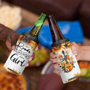 Dirt Roads And Country Music Girl 4 in 1 Can Cooler Tumbler Rustic Sunflower Floral Guitar Southern Cowgirl TB02 Print Your Wear
