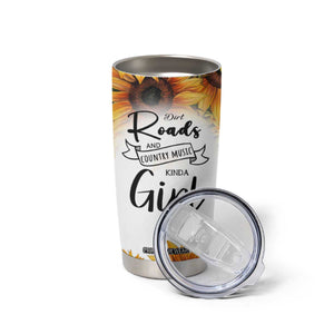 Dirt Roads And Country Music Girl Tumbler Cup Rustic Sunflower Floral Guitar Southern Cowgirl TB02 Print Your Wear
