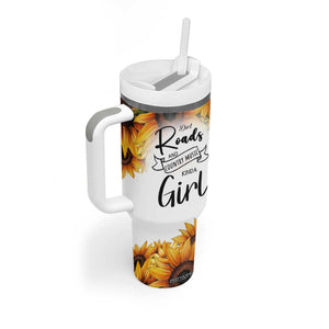 Dirt Roads And Country Music Girl Tumbler With Handle Rustic Sunflower Floral Guitar Southern Cowgirl TB02 Print Your Wear
