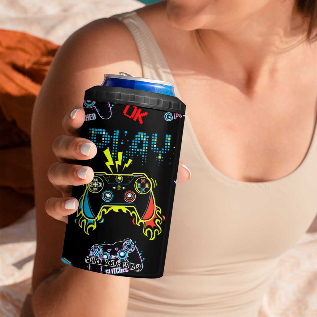 Gamer Nutrition Facts 4 in 1 Can Cooler Tumbler Video Game Controller Funny Gaming Gift TB02 Print Your Wear