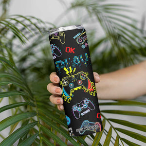 Gamer Nutrition Facts Skinny Tumbler Video Game Controller Funny Gaming Gift TB02 Print Your Wear