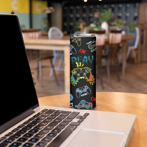 Gamer Nutrition Facts Skinny Tumbler Video Game Controller Funny Gaming Gift TB02 Print Your Wear